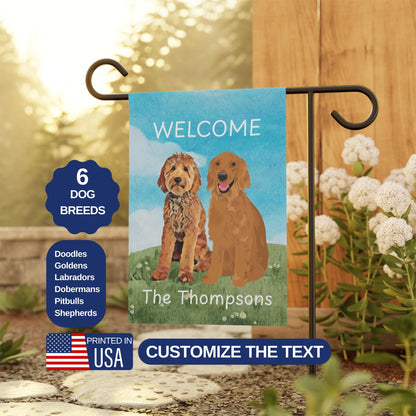 Labrador Doodle Golden Retriever garden flag