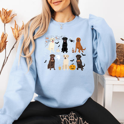Halloween Labrador sweatshirt, retriever gifts, spooky season, fall crewneck, wife birthday gift, labrador ghost dog shirt