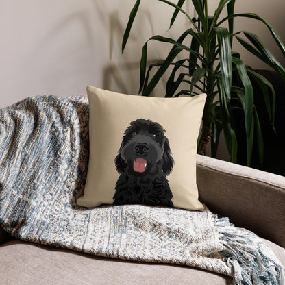 Premium Black Goldendoodle Pillow, doodle gifts, black labradoodle home decor, doodle mom gift, fall living room couch pillow, Christmas
