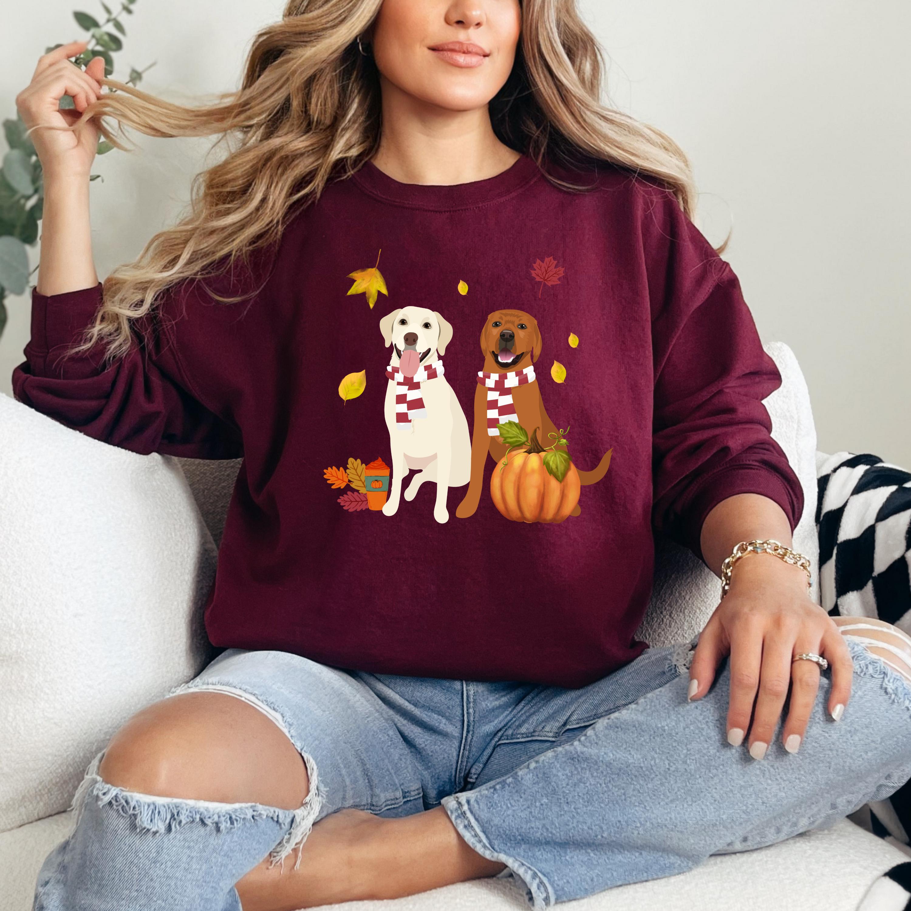 Fall Pumpkin Labrador Sweatshirt, retriever gifts, dog mom birthday gift, Halloween pumpkin shirt, lab mama shirt, cottagecore sweater