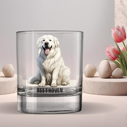 Great Pyrenees dad gift whiskey glass, husband Christmas gift, boyfriend birthday gift, best dog dad gift, bourbon gifts, Halloween gift