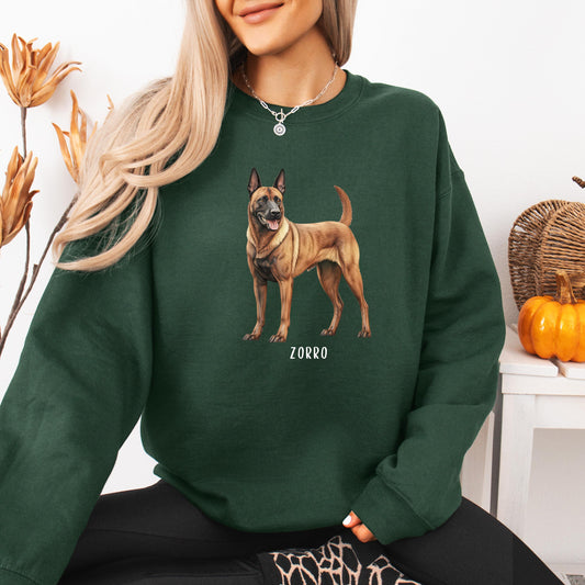 Belgian Malinois Sweatshirt, fall dog mom gift, Belgian Shepherd gifts, Halloween dog name sweater, Christmas dog dad gift, Berger Belge