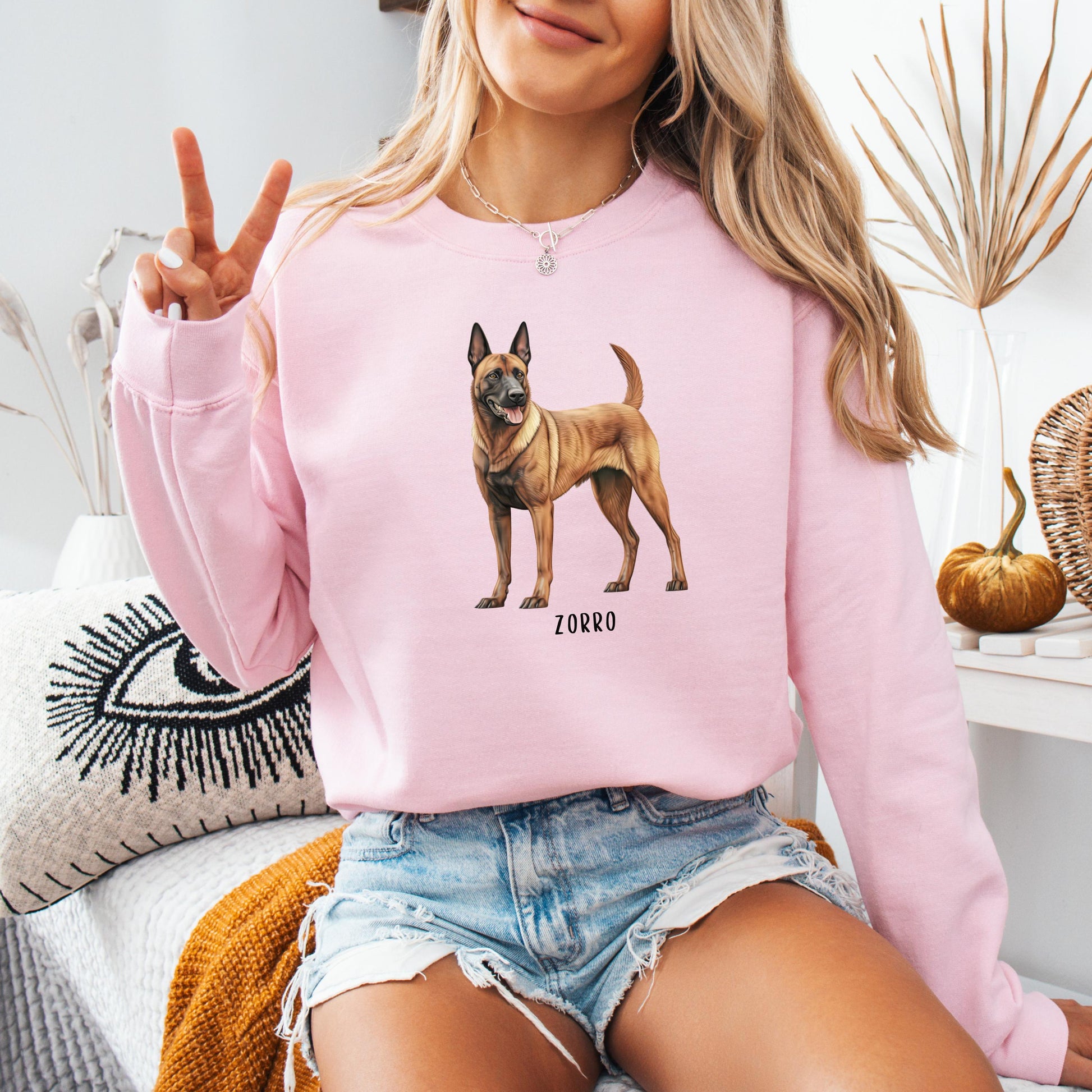 Belgian Malinois Sweatshirt, fall dog mom gift, Belgian Shepherd gifts, Halloween dog name sweater, Christmas dog dad gift, Berger Belge