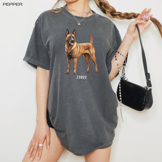 Belgian Malinois T-Shirt, fall dog mom gift, Belgian Shepherd gifts, Halloween dog name shirt, Christmas dog dad gift, Chien de Berger Belge