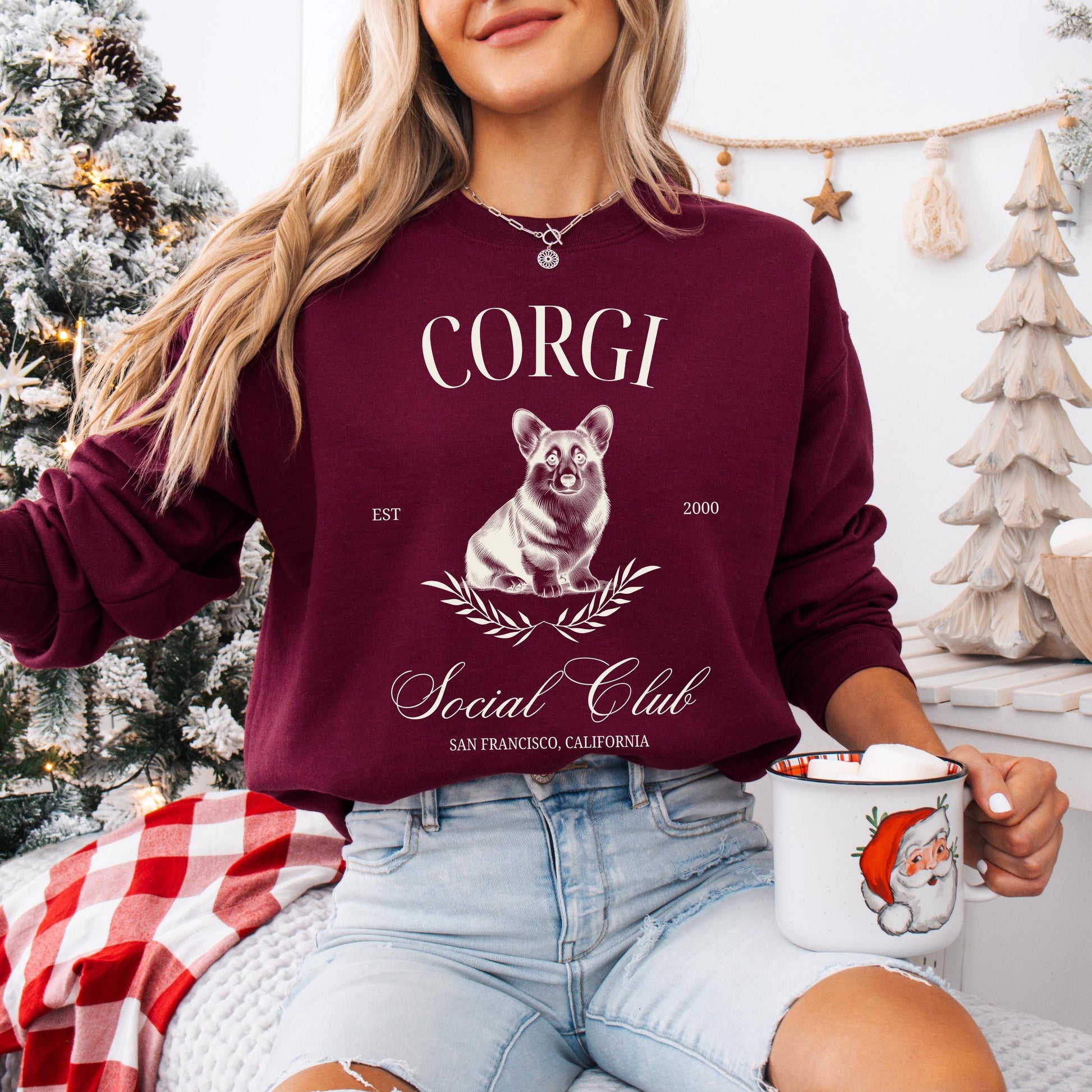 Corgi Social Club Sweatshirt, Corgi dog mom, Cardigan Welsh Corgi gift, Corgi shirt, Pembroke Welsh Corgi, Corgi Christmas Gift for wife