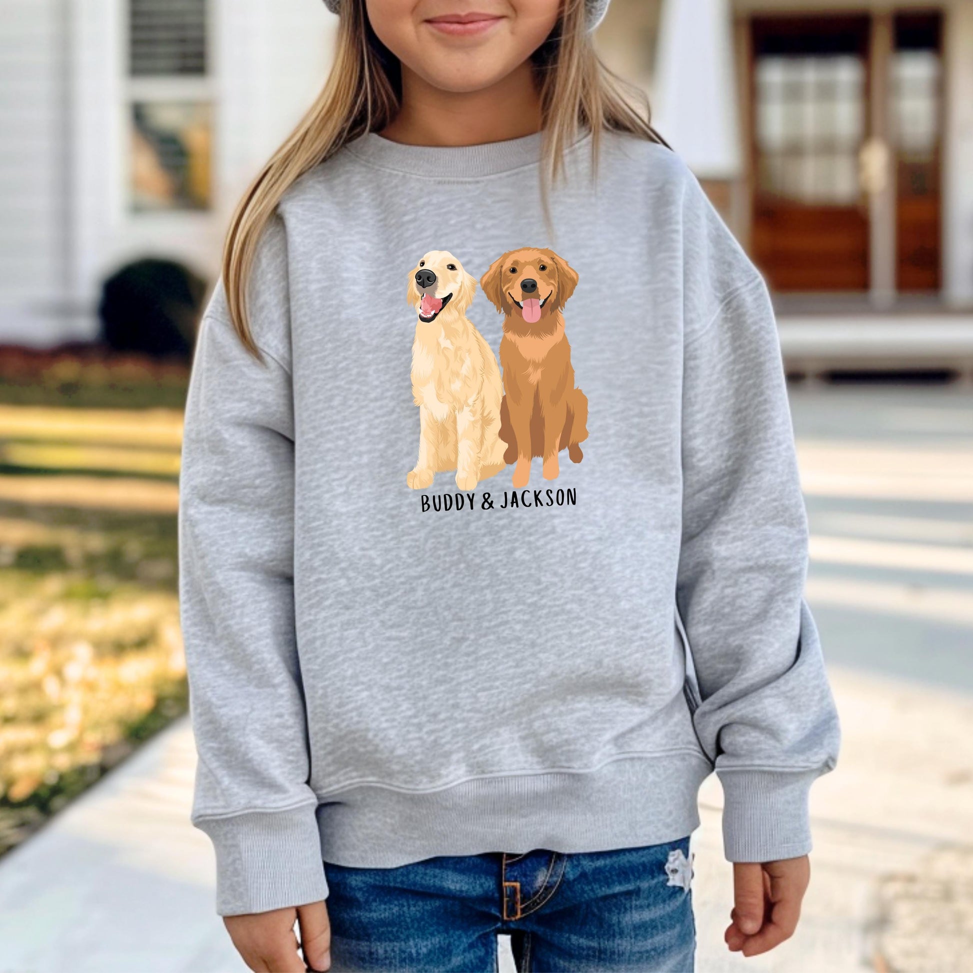 Youth Golden Retriever Sweatshirt, Kids Golden Retriever Gift, Dog Sweatshirt, Kids Dog Shirt, grandson birthday gift, Dog Mom Gift Sweater
