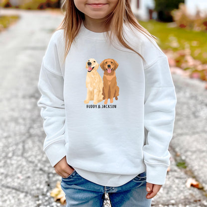 Youth Golden Retriever Sweatshirt, Kids Golden Retriever Gift, Dog Sweatshirt, Kids Dog Shirt, grandson birthday gift, Dog Mom Gift Sweater