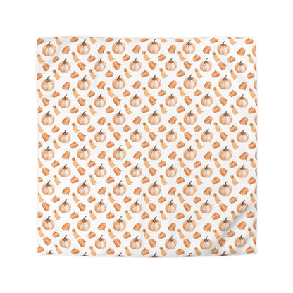 Fall Golden Dog Pumpkin Duvet Cover, Microfiber Cute Bedding Sets, Halloween Bedroom Decor, Twin cover, Queen cover, King Size Bedding