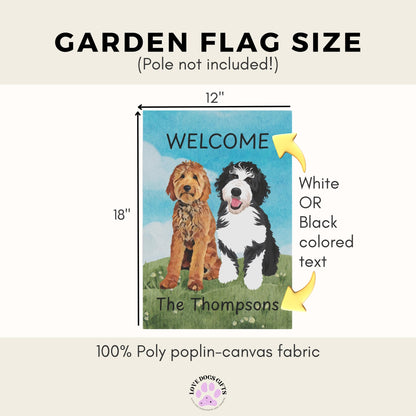 Welcome Mix and Match Pet Garden Flag, Pet Yard Flag, Goldendoodle, Golden Retriever, Labrador, German Shepherd, Pitbull, Doberman gifts