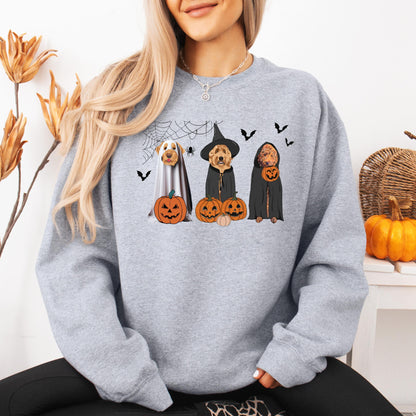 Halloween Golden Doodle Ghost Dogs Sweatshirt, labradoodle gifts, dog lover gift, doodle pumpkin sweater, trick or treat shirt, doodle gifts