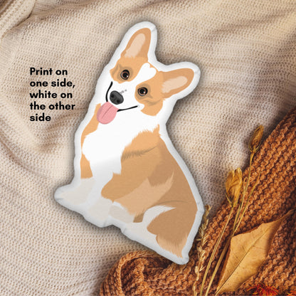 Custom Shape Corgi pillow Made In The USA, fall corgi gifts, welsh pembroke, Halloween wife birthday gift, Christmas corgi owner home decor