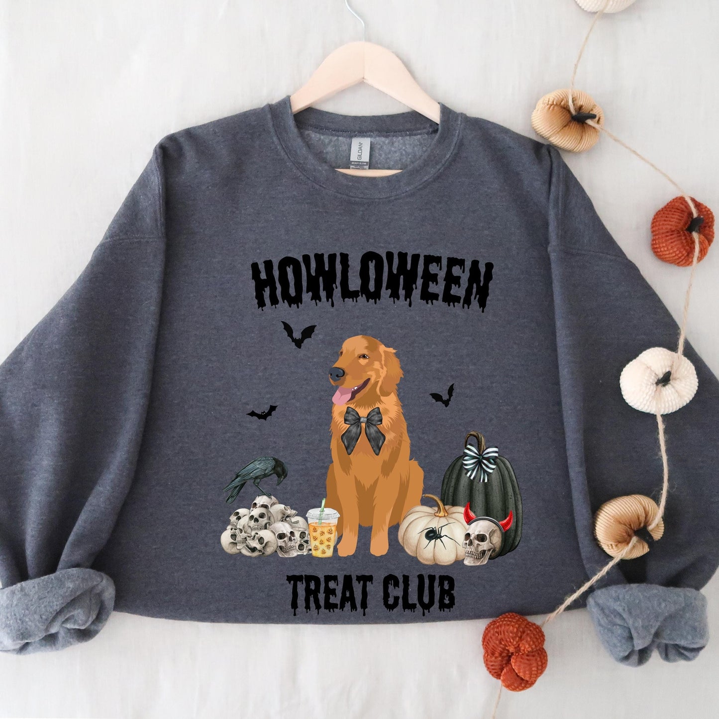Spooky Halloween Golden Retriever Treat Club Shirt, retriever gift, spooky season, fall crewneck, wife birthday gift, golden ghost dog shirt