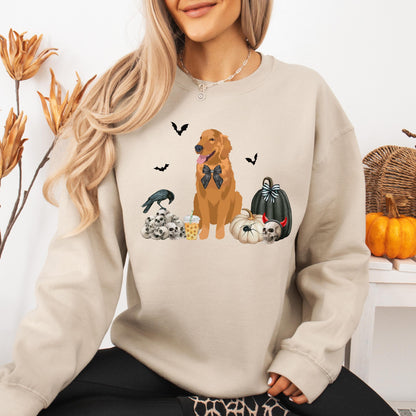 Gothic Halloween Golden Retriever sweatshirt for golden dog mom gift