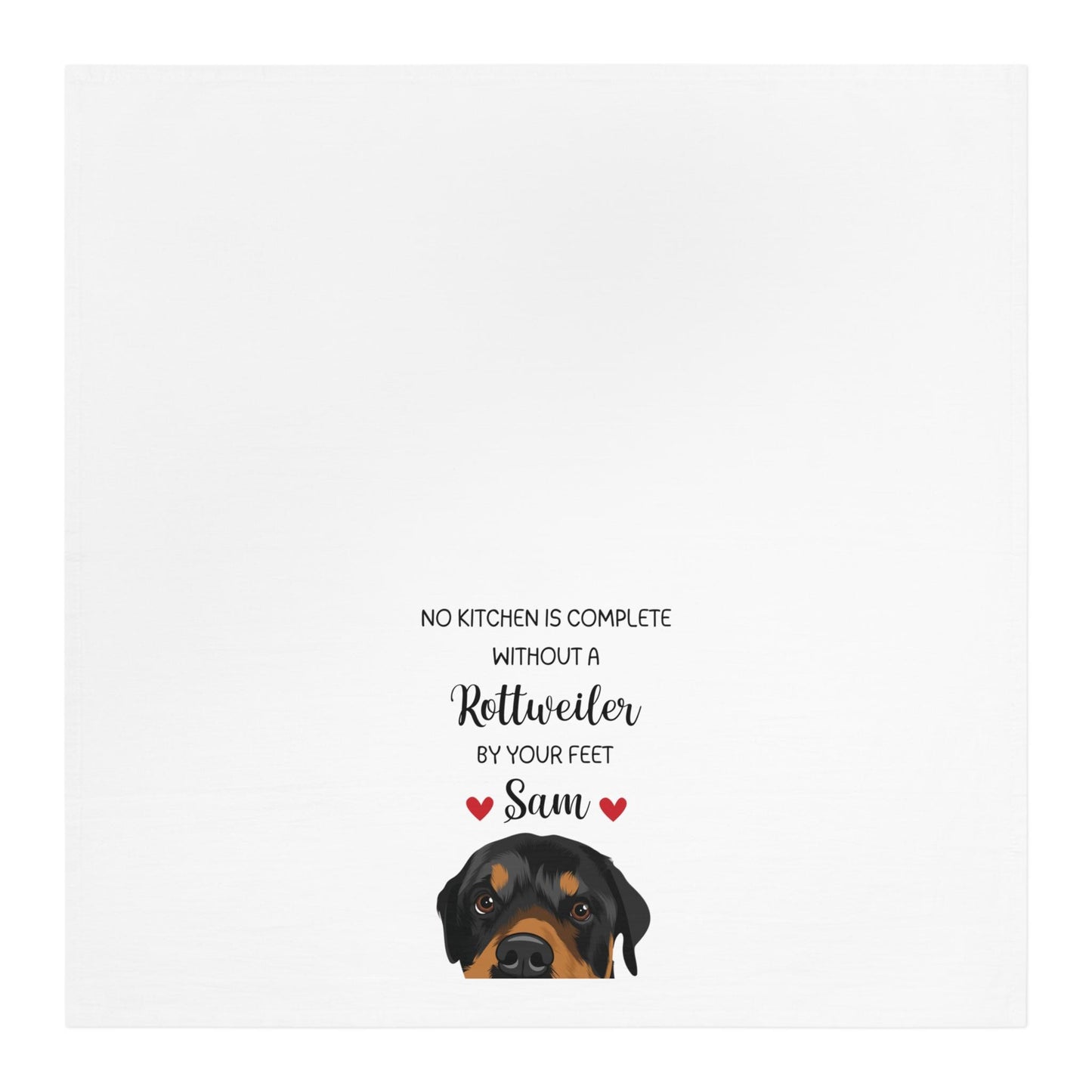 Rottweiler Kitchen Towel, Rottweiler gift, dog flour sack tea towel, rottie home decor, rottweiler mom, Christmas rottweiler dog towel