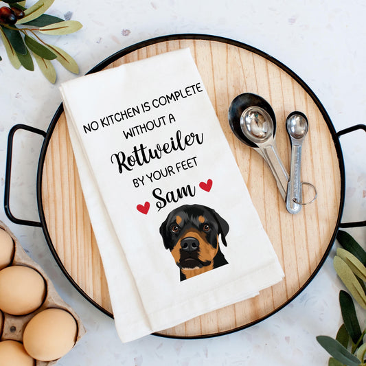 Rottweiler kitchen towel flour sack
