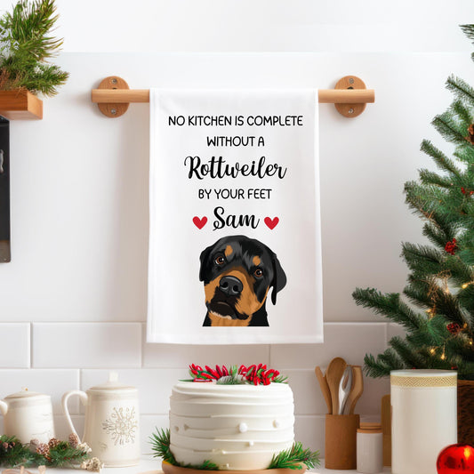 Rottweiler kitchen towel flour sack