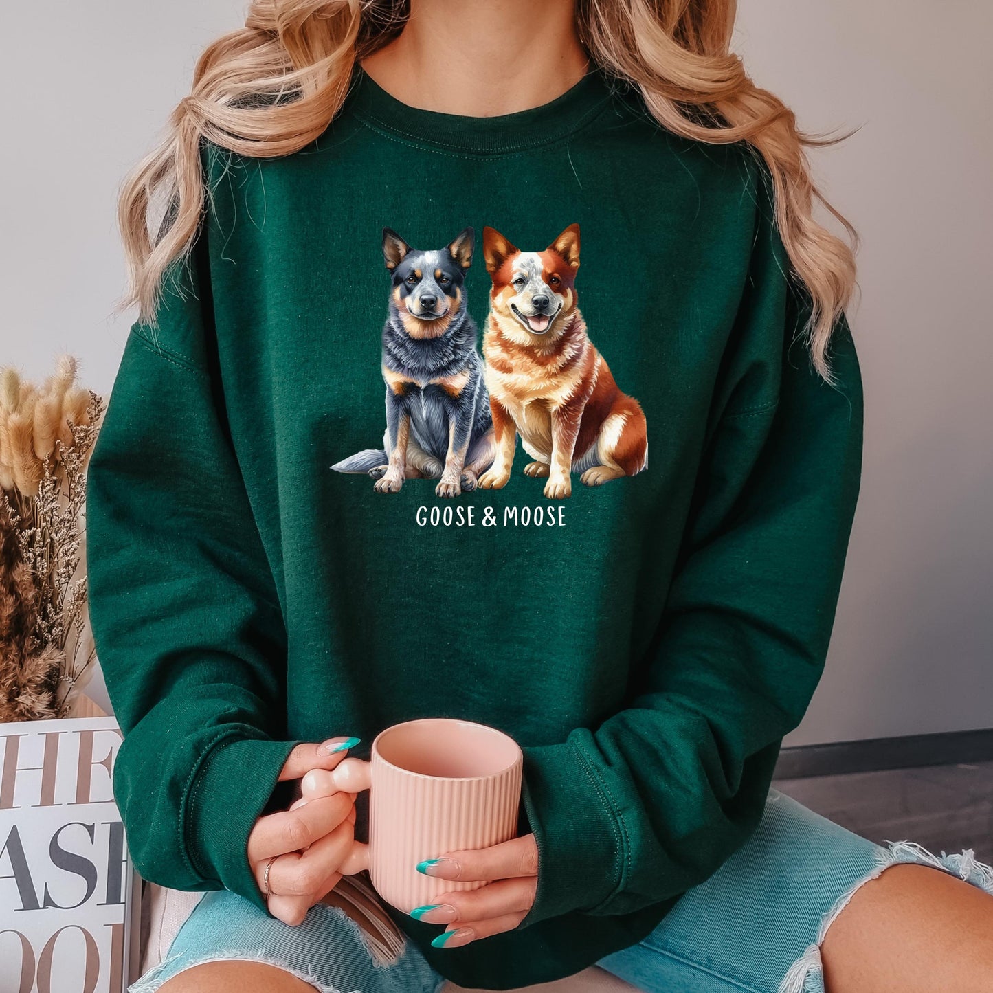 Personalized Australian Cattle Dog Shirt, blue Heeler sweatshirt, red Heeler mom Christmas gift, Australian dog Halloween crewneck
