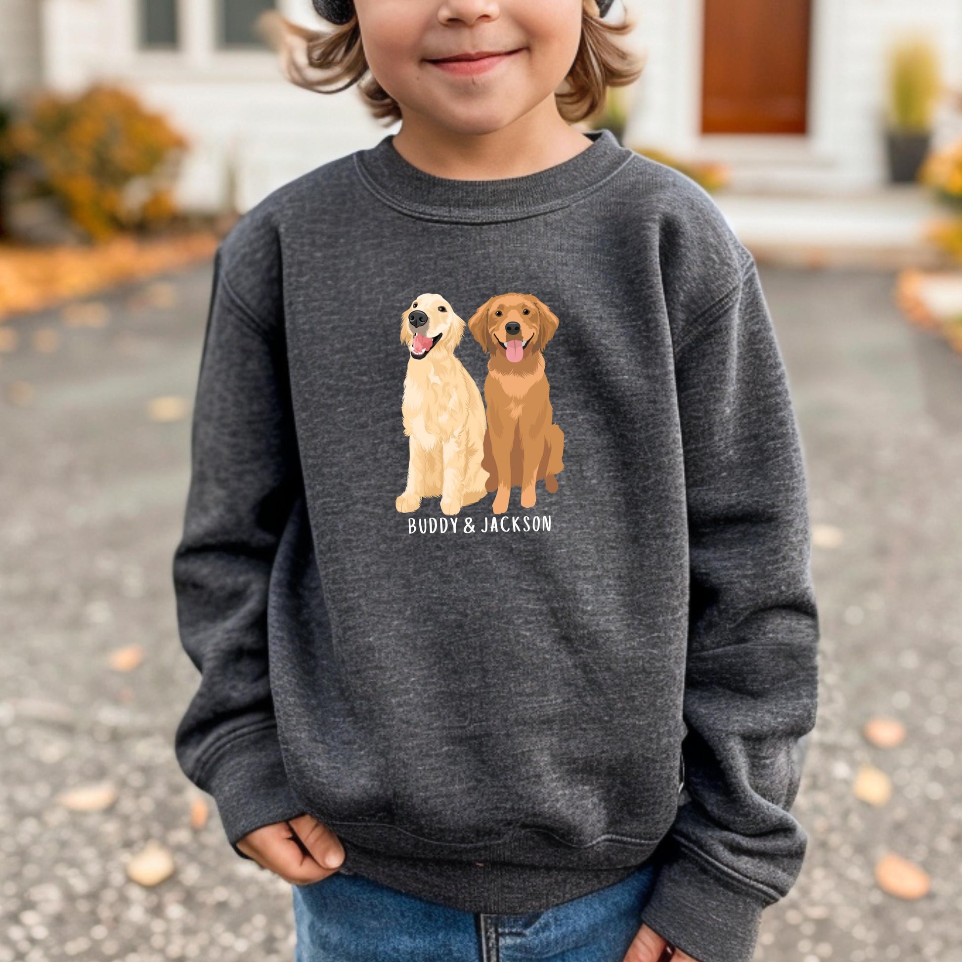 Youth Golden Retriever Sweatshirt, Kids Golden Retriever Gift, Dog Sweatshirt, Kids Dog Shirt, grandson birthday gift, Dog Mom Gift Sweater