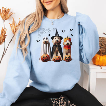 Halloween Ghost Doodles Sweatshirt, doodle gifts, spooky season, fall crewneck, wife birthday gift, doodle ghost dog shirt