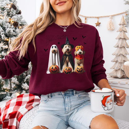 Halloween Ghost Doodles Sweatshirt, doodle gifts, spooky season, fall crewneck, wife birthday gift, doodle ghost dog shirt