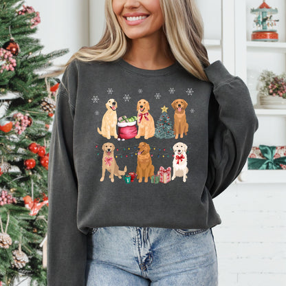 Christmas Golden Retriever Sweatshirt, xmas retriever gifts, winter retriever shirt, anniversary gift, dog mom tee, thanksgiving sweater