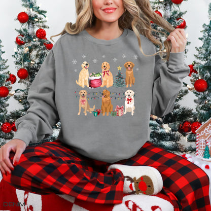 Christmas Golden Retriever Sweatshirt, xmas retriever gifts, winter retriever shirt, anniversary gift, dog mom tee, thanksgiving sweater