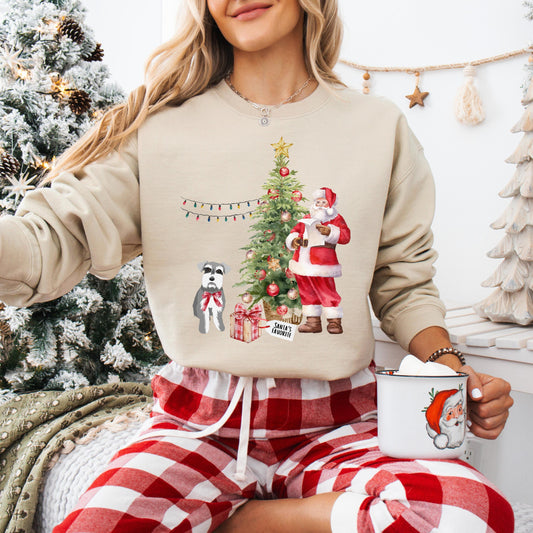 Santa&#39;s favorite mini Schnauzer sweatshirt