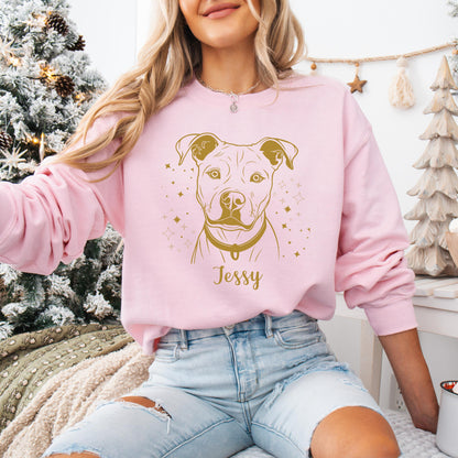 Personalized Pitbull Sweatshirt, pitbull gifts, sister Christmas pitbull owner shirt, fall Pit Bull mama, wife birthday gift, pitty shirt