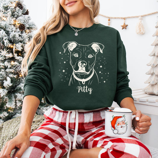 Personalized Pitbull Sweatshirt, pitbull gifts, sister Christmas pitbull owner shirt, fall Pit Bull mama, wife birthday gift, pitty shirt
