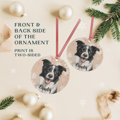 Christmas Border Collie Ornament, collie gifts, metal ornament, collie dog holiday decor, dog first Christmas bauble, mom new years gift
