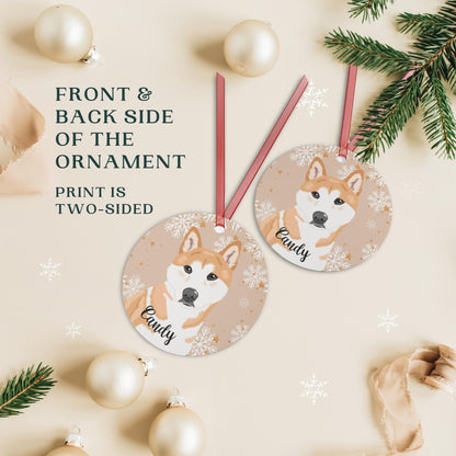 Christmas Shiba Inu Ornament, shiba inu gifts, metal ornament, akita inu holiday decor, dog first Christmas bauble, mom new years gift