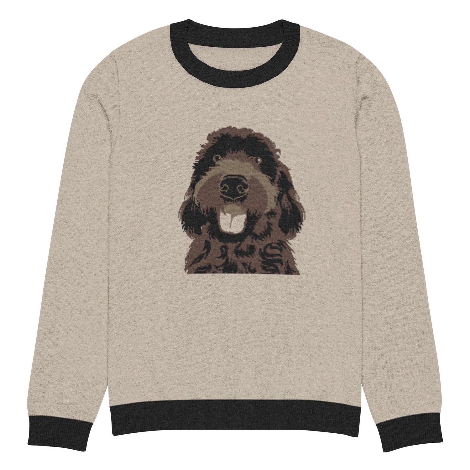 Premium Chocolate Goldendoodle Knitted crew neck sweater