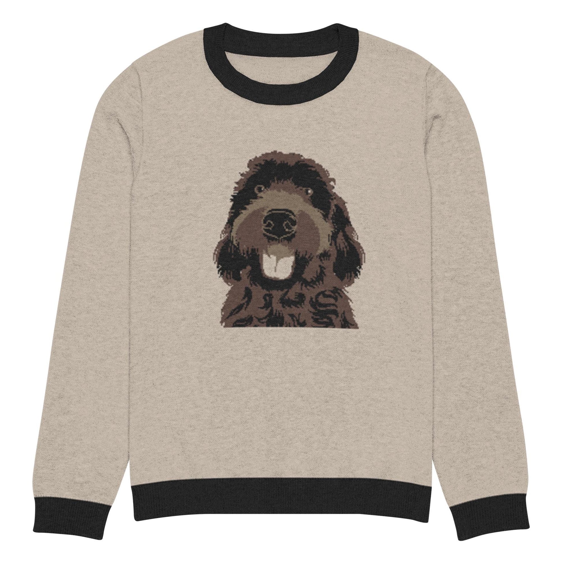 Premium Chocolate Goldendoodle Knitted crew neck sweater