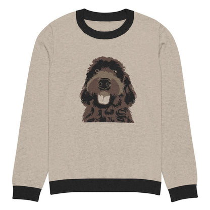 Premium Chocolate Goldendoodle Knitted crew neck sweater