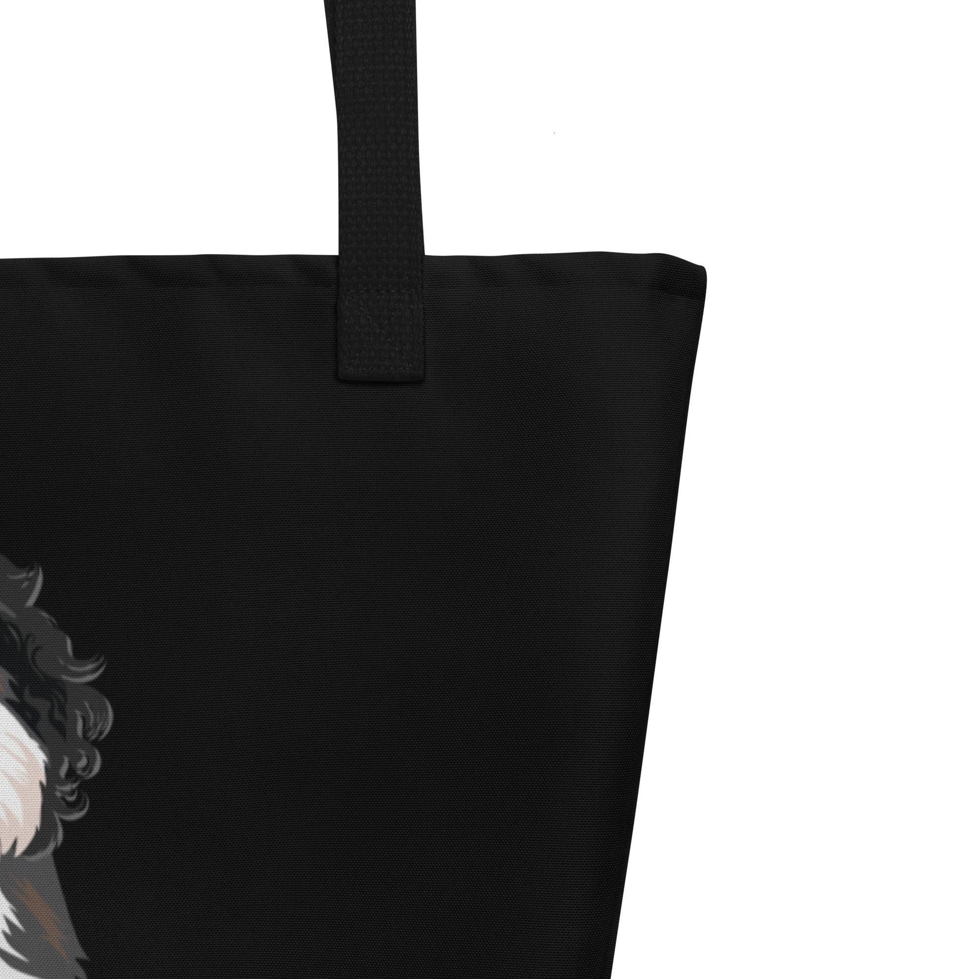 Personalized Goldendoodle tote bag black, golden doodle gifts, best friend birthday gift, new doodle puppy gift, black bag, grocery bag