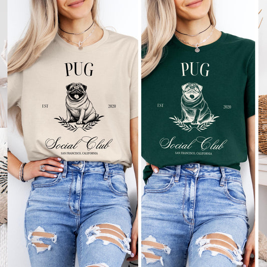 Custom Pug Social Club Shirt for pug mom Christmas gift