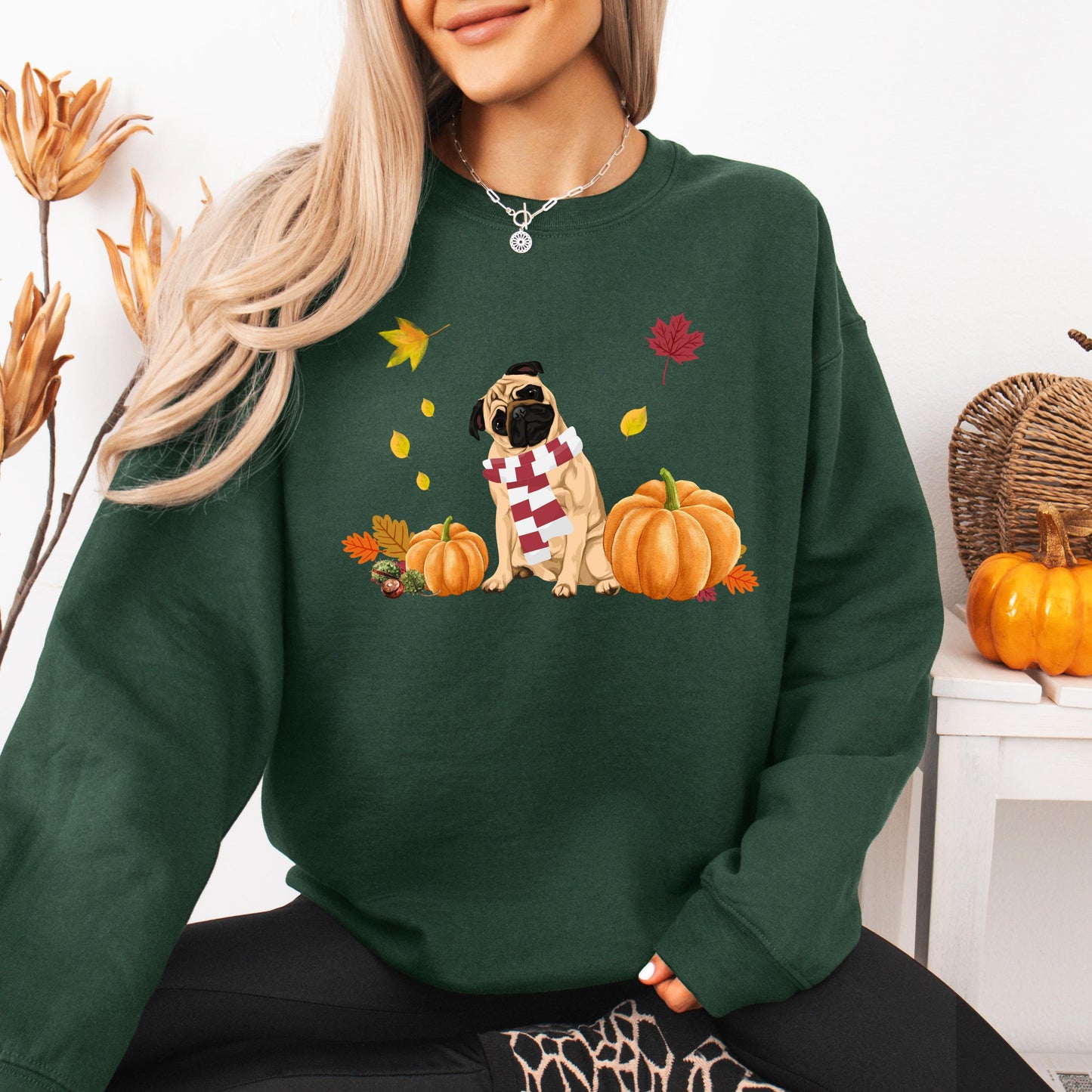 Pumpkin fall Pug Shirt, black pug sweatshirt, trick and treating sweater, wife Christmas gift, pug puppy sweater, pug lover gift, pug owner