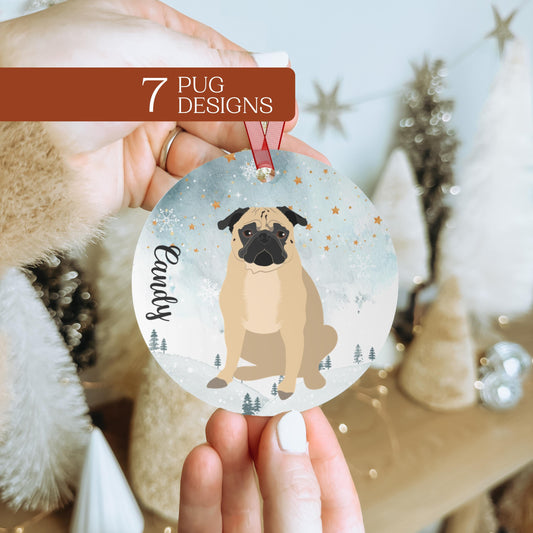 Christmas Pug ornament