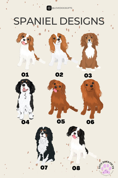 Christmas Spaniel Ornament, king charles spaniel gift, metal ornament, dog holiday decor, dog first Christmas bauble, mom new year gift