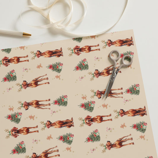 Christmas Vizsla wrapping paper sheets