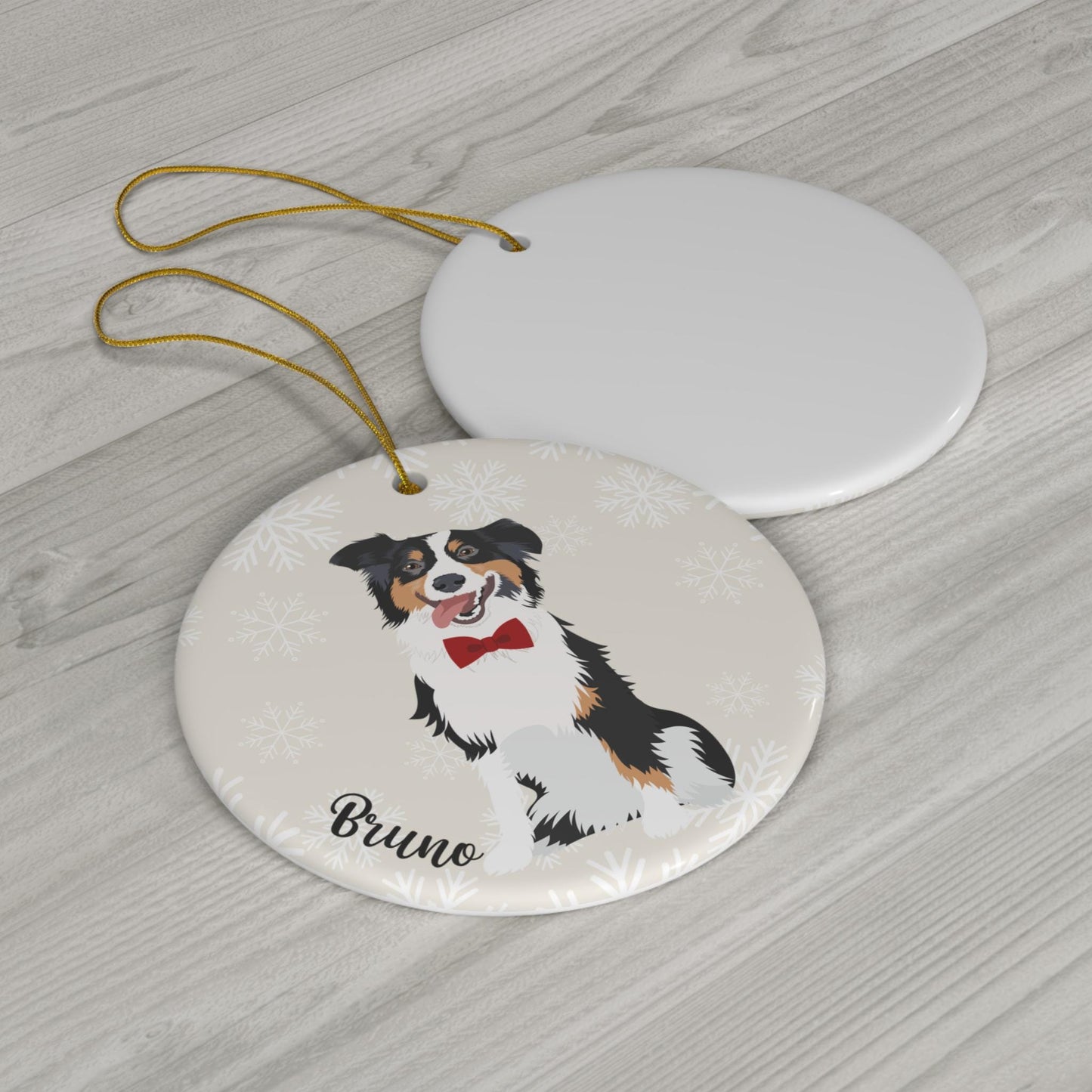 Australian Shepherd Christmas ornament, aussie gifts, border collie mom gift, holiday decor, christmas tree bauble, wife anniversary gift