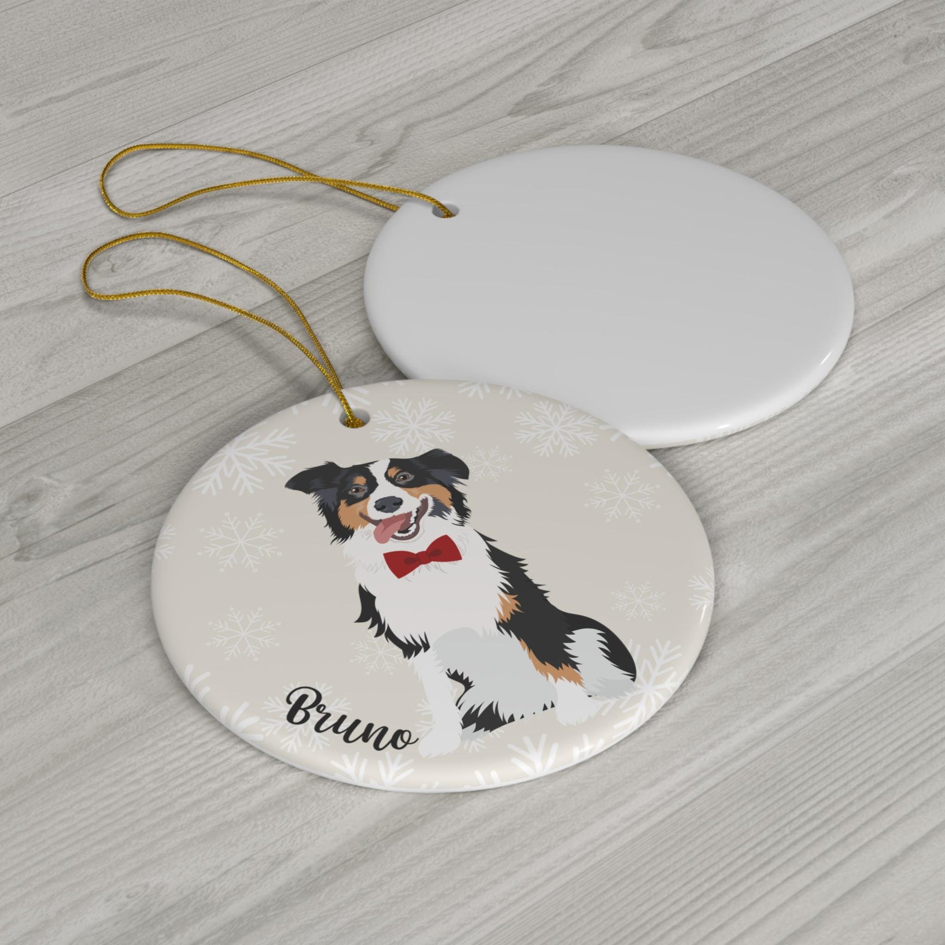 Australian Shepherd Christmas ornament, aussie gifts, border collie mom gift, holiday decor, christmas tree bauble, wife anniversary gift