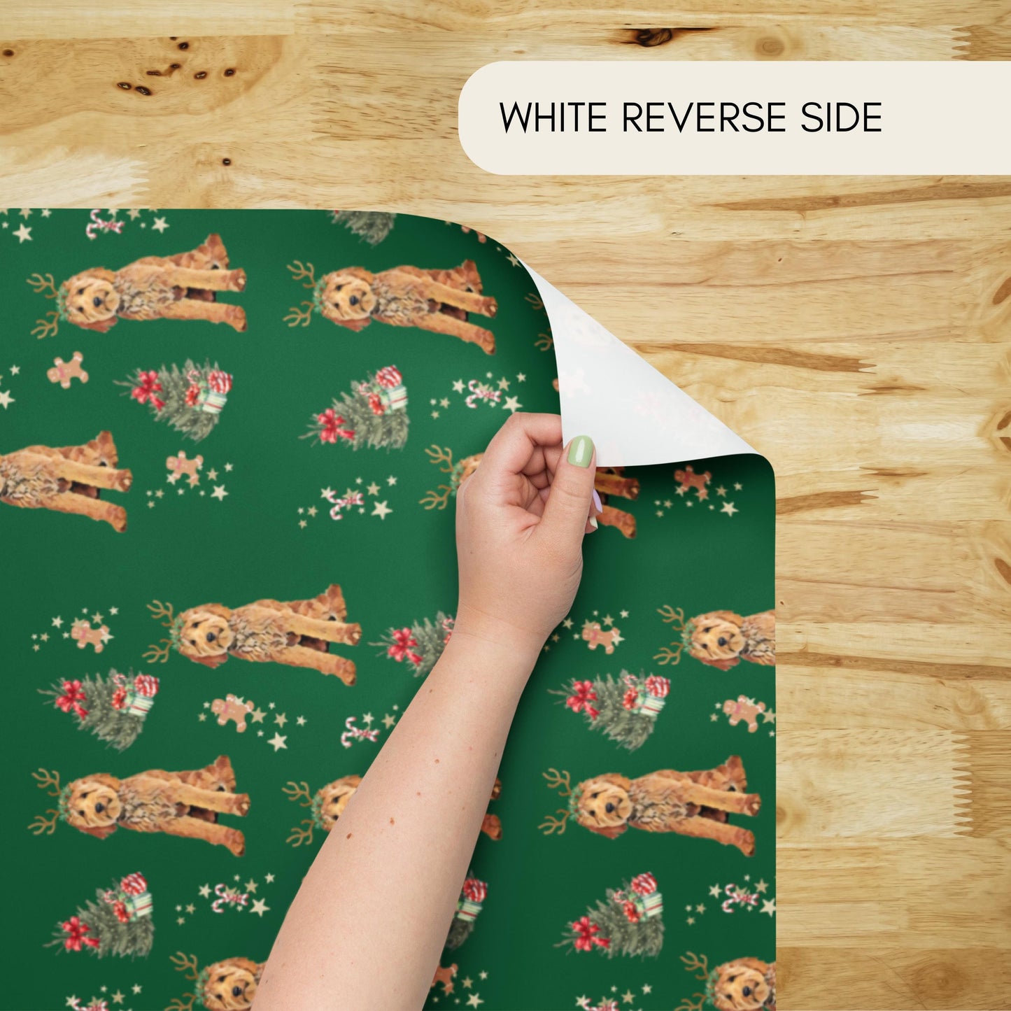 Christmas Goldendoodle Wrapping Paper Sheets, doodle xmas gift, dog owner gift, stocking stuffer, xmas festive gift