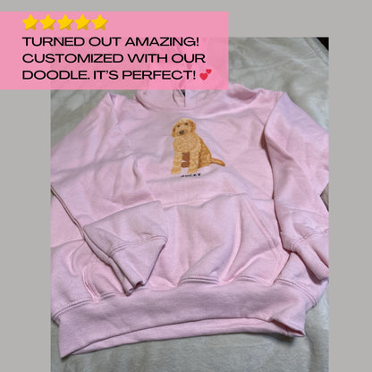 Youth Golden Doodle Hoodie, boy doodle gifts, goldendoodle puppy sweatshirt, doodle mom Christmas gift, girl doodle shirt, Halloween shirt