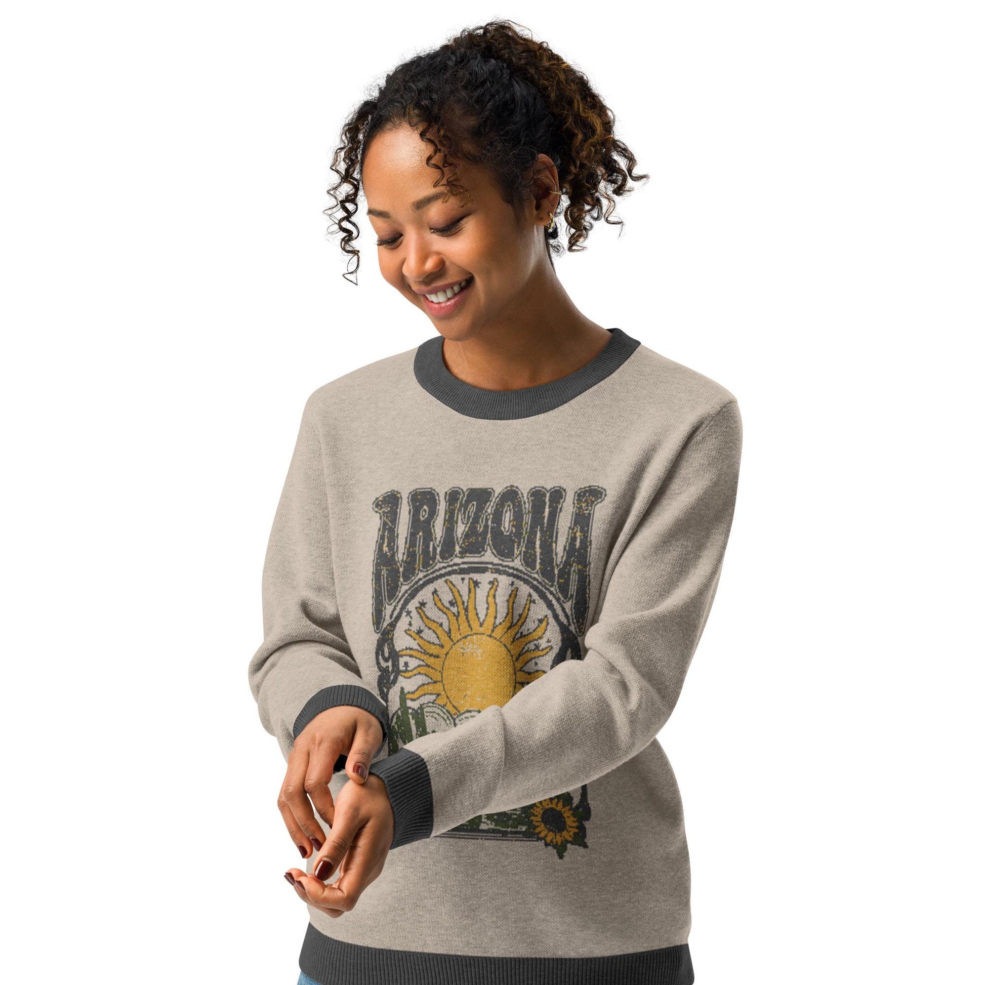 Premium Arizona Sweater Knitted Crewneck, retro arizona sweatshirt, arizona gifts, wife anniversary gift, husband bachelor gift, boyfriend