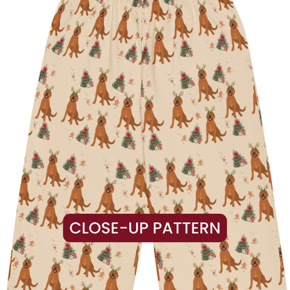 Christmas red Labrador Pajama Pants, wide leg unisex red fox lab pants, labrador pjs, retriever gift, bachelorette party, sister birthday