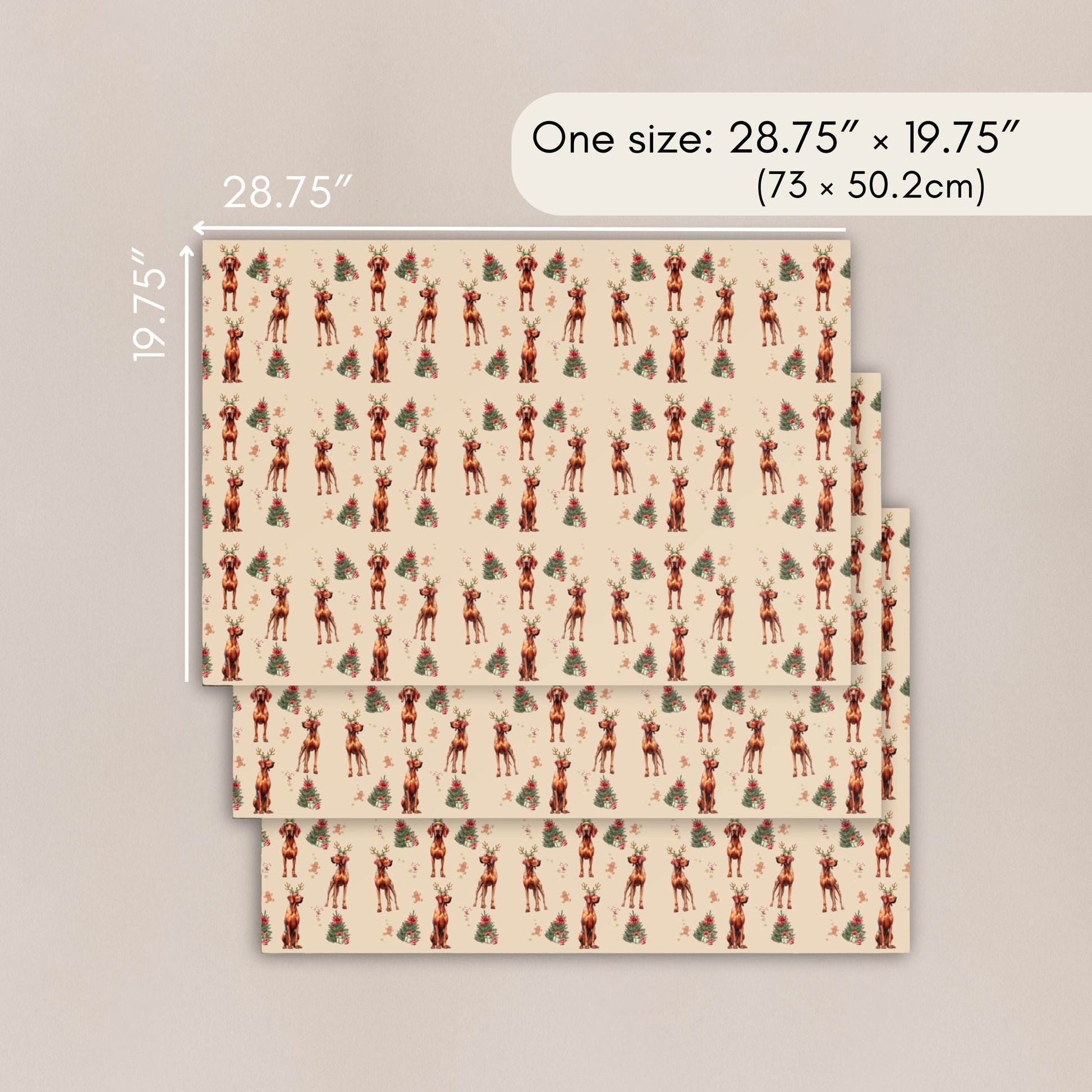 Christmas Vizsla Wrapping Paper Sheets, vizsla xmas gift, viszla gift, vizsla dog owner gift, stocking stuffer, xmas festive gift