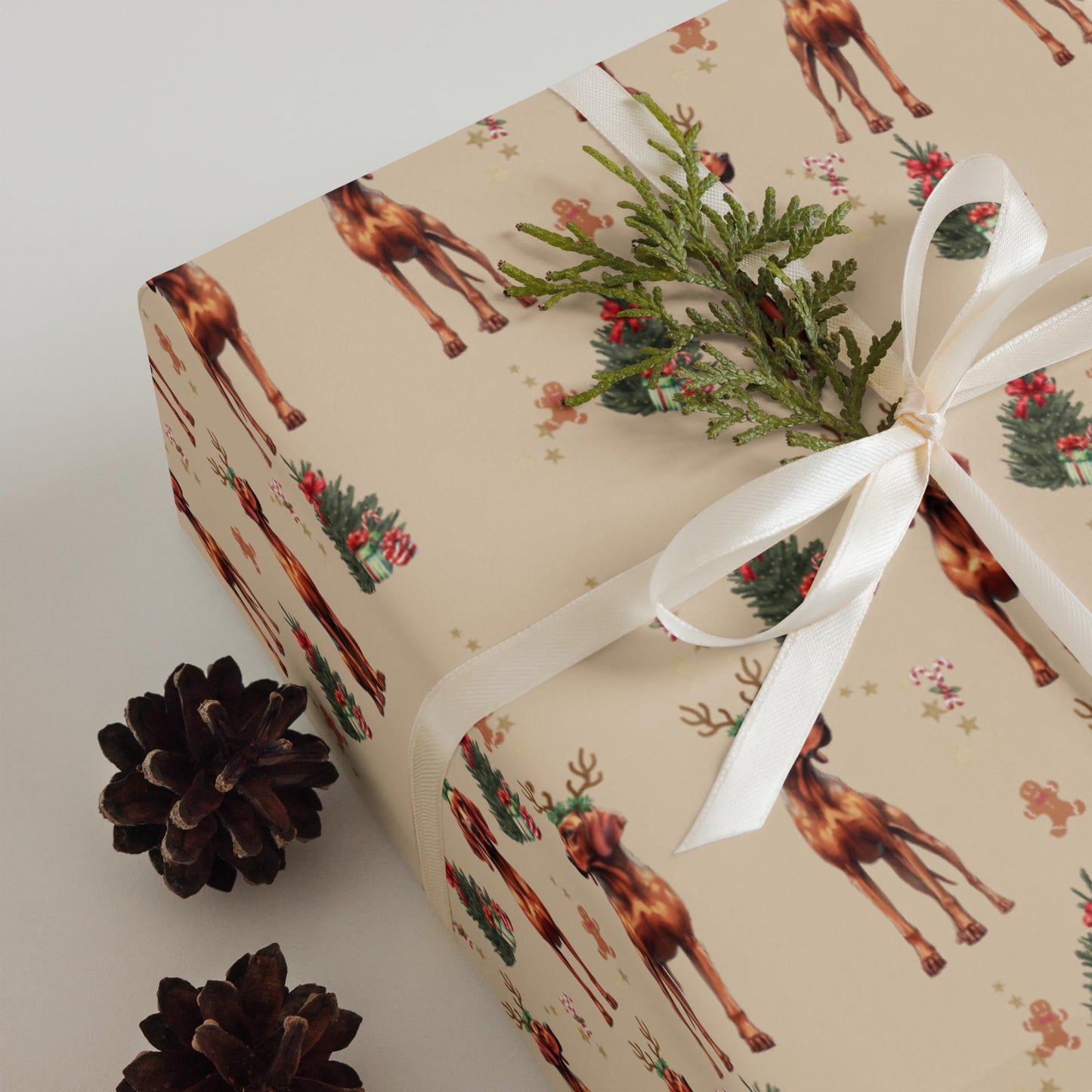 Christmas Vizsla Wrapping Paper Sheets, vizsla xmas gift, viszla gift, vizsla dog owner gift, stocking stuffer, xmas festive gift