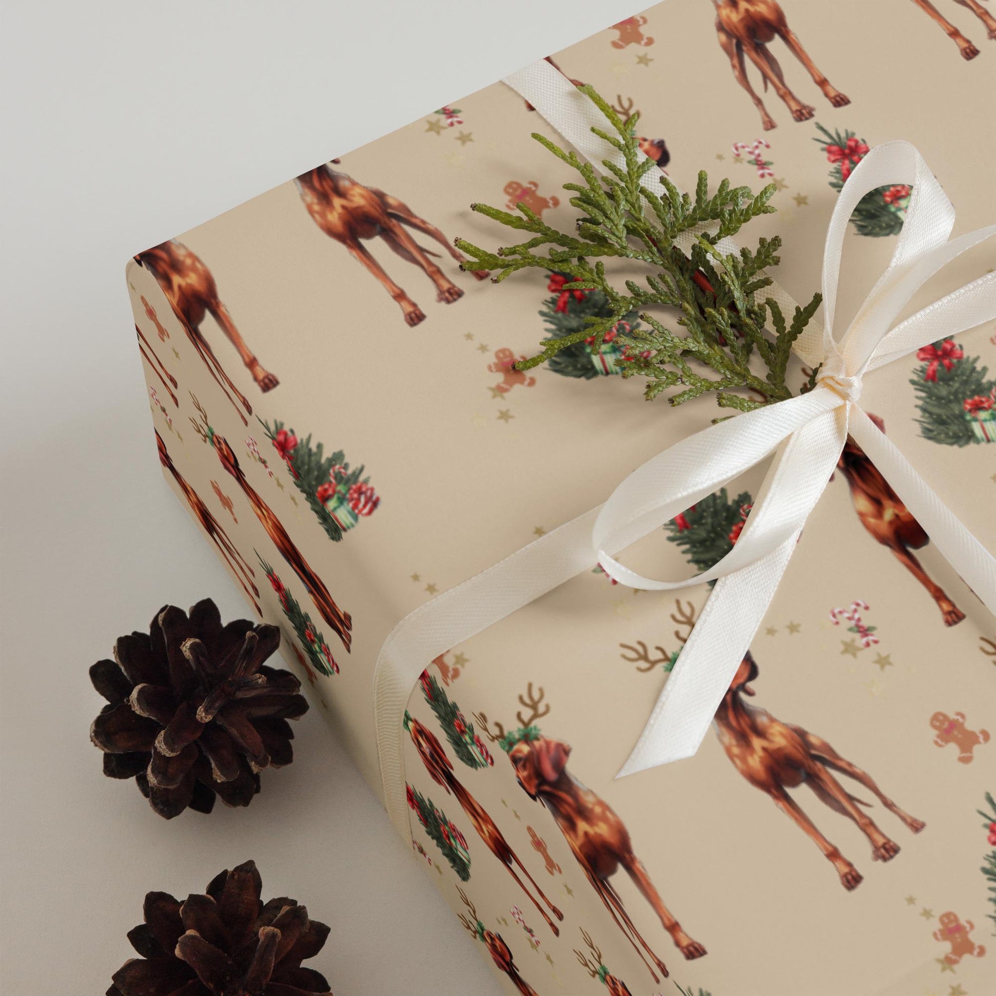 Christmas Vizsla Wrapping Paper Sheets, vizsla xmas gift, viszla gift, vizsla dog owner gift, stocking stuffer, xmas festive gift