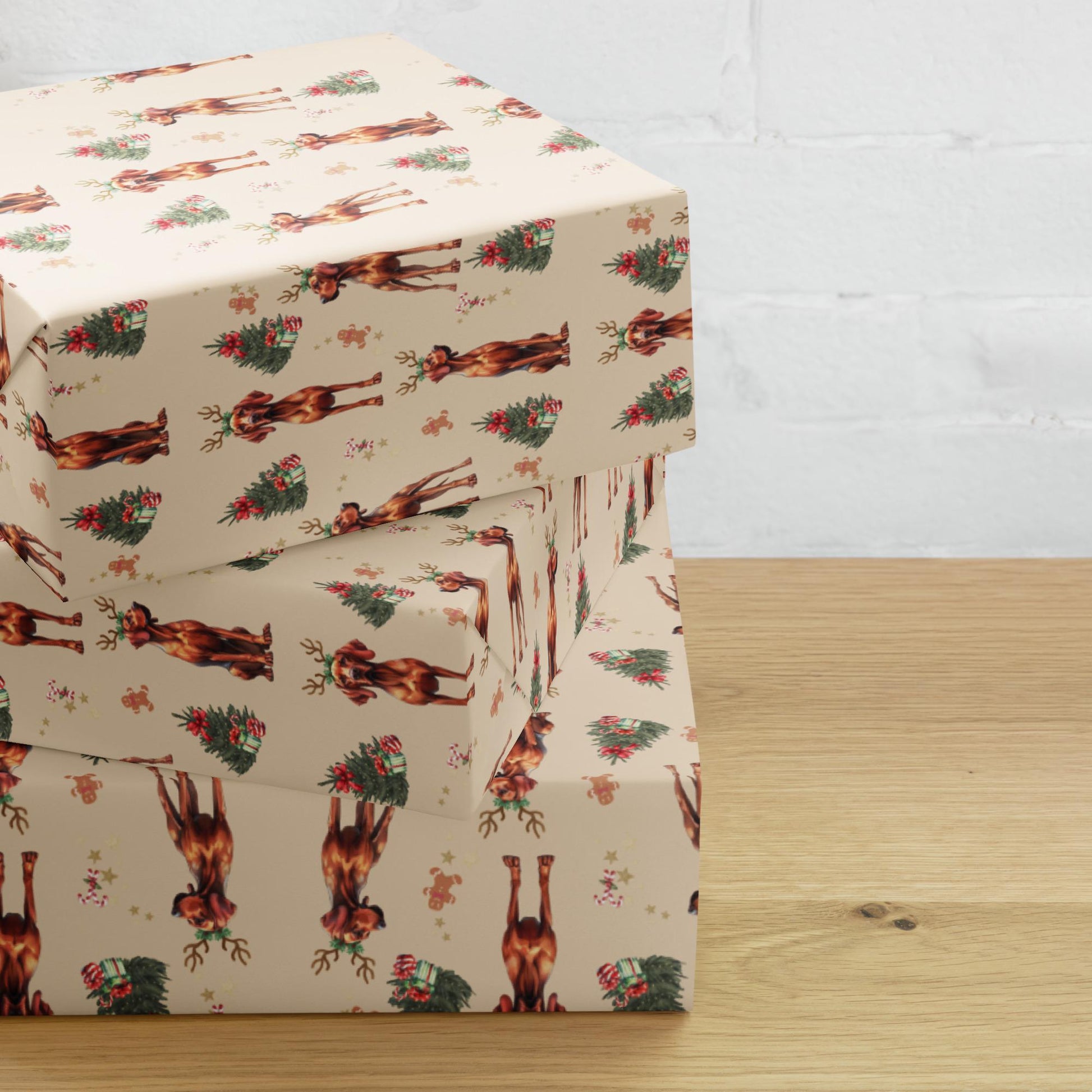 Christmas Vizsla Wrapping Paper Sheets, vizsla xmas gift, viszla gift, vizsla dog owner gift, stocking stuffer, xmas festive gift
